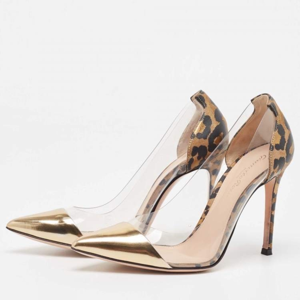 SCHUTZ Metallic Gold and Leopard Heels